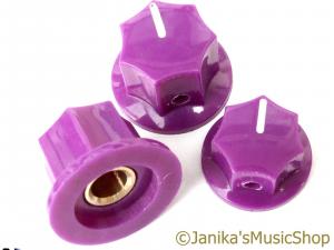 PURPLE ELECTRIC JAZZ BASS GUITAR VOLUME AND TONE KNOBS SET